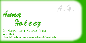 anna holecz business card
